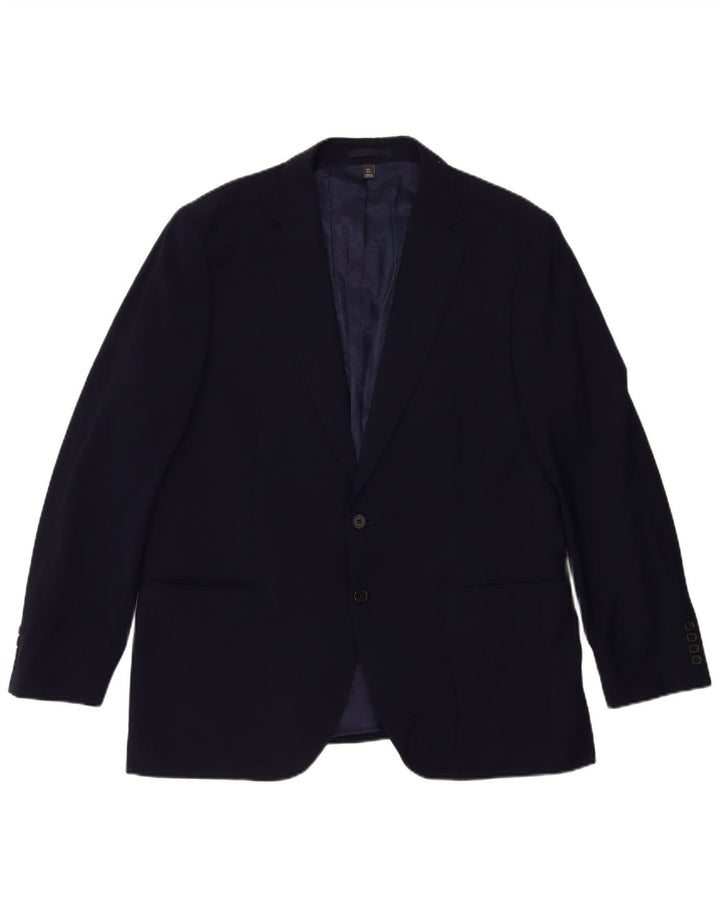 Marks & Spencer Herre 2-knaps blazerjakke UK 44 2XL Marineblå Uld