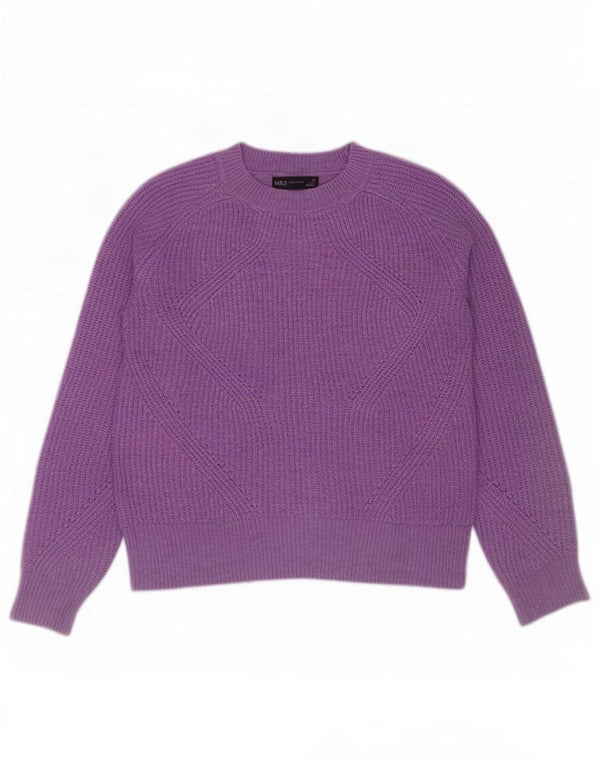 Marks & Spencer Dame Crop Boat Neck Jumper Sweater UK 6 XS Lilla