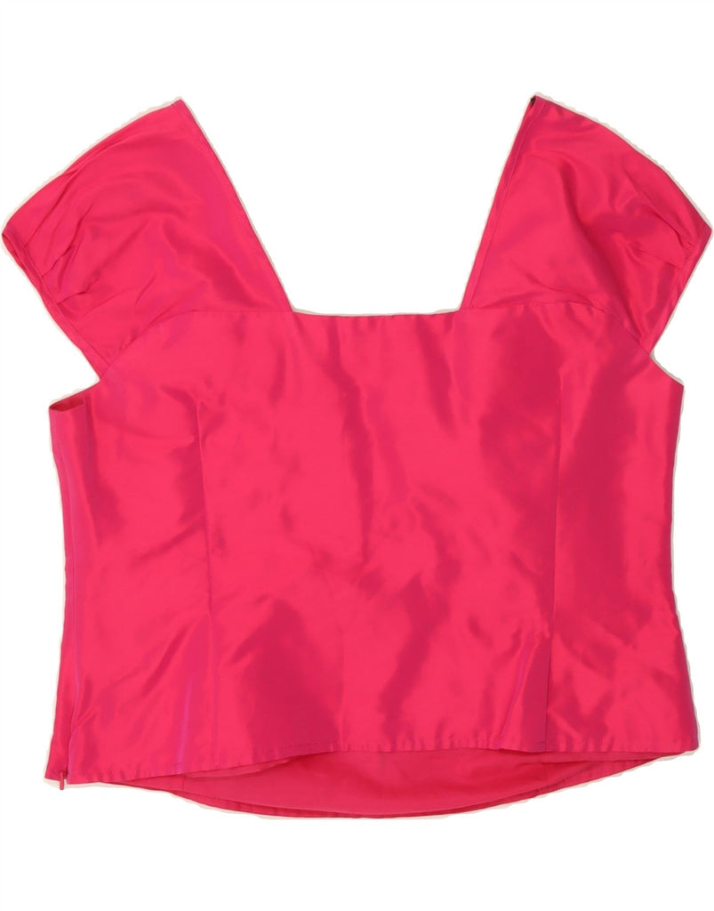 JOHN BENTLEY Womens Crop Top UK 16 Large  Pink Polyester Vintage John Bentley and Second-Hand John Bentley from Messina Hembry 