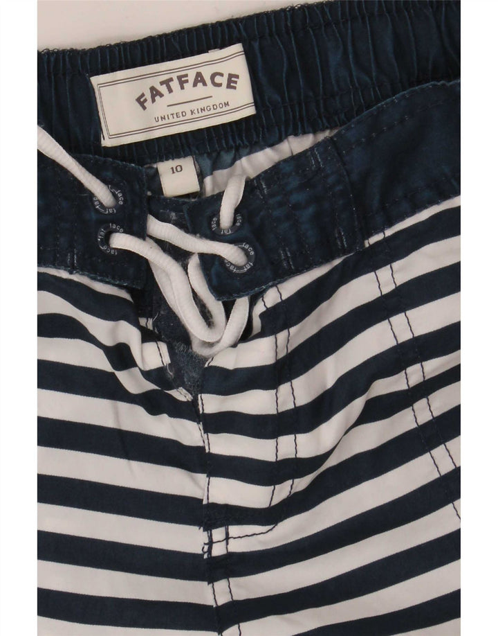 Fat Face Dame svømmeshorts UK 10 Small Navy Blue Stribet Polyester