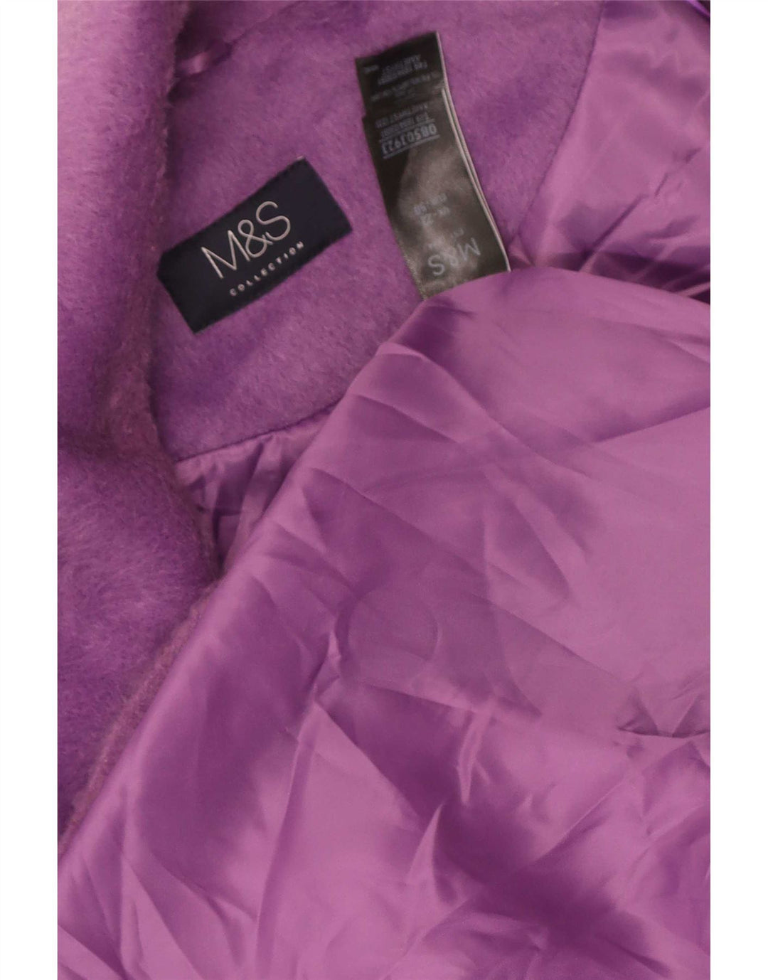 Marks & Spencer Dame Overfrakke UK 22 3XL Lilla Polyester