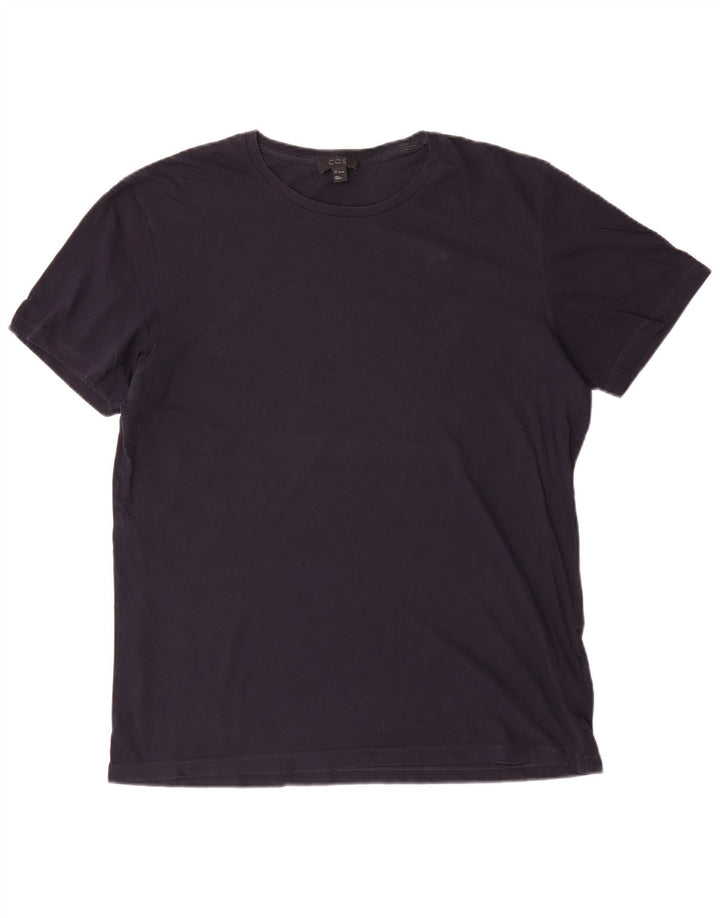 Cos Herre T-Shirt Top Stor Marineblå Bomuld