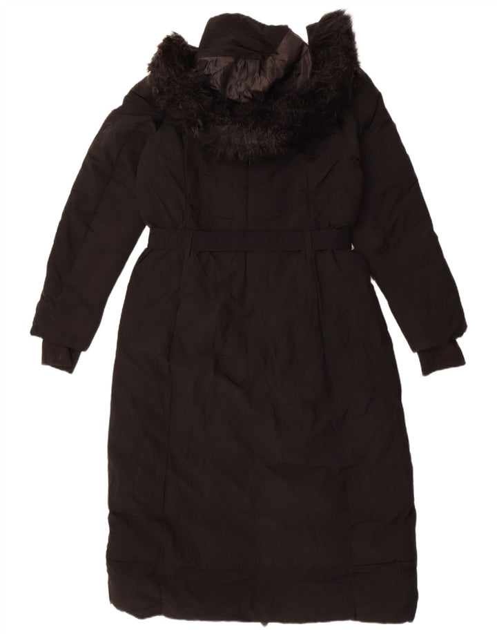Michael Kors Dame Hætte Polstret Frakke UK 14 Medium Sort Polyester