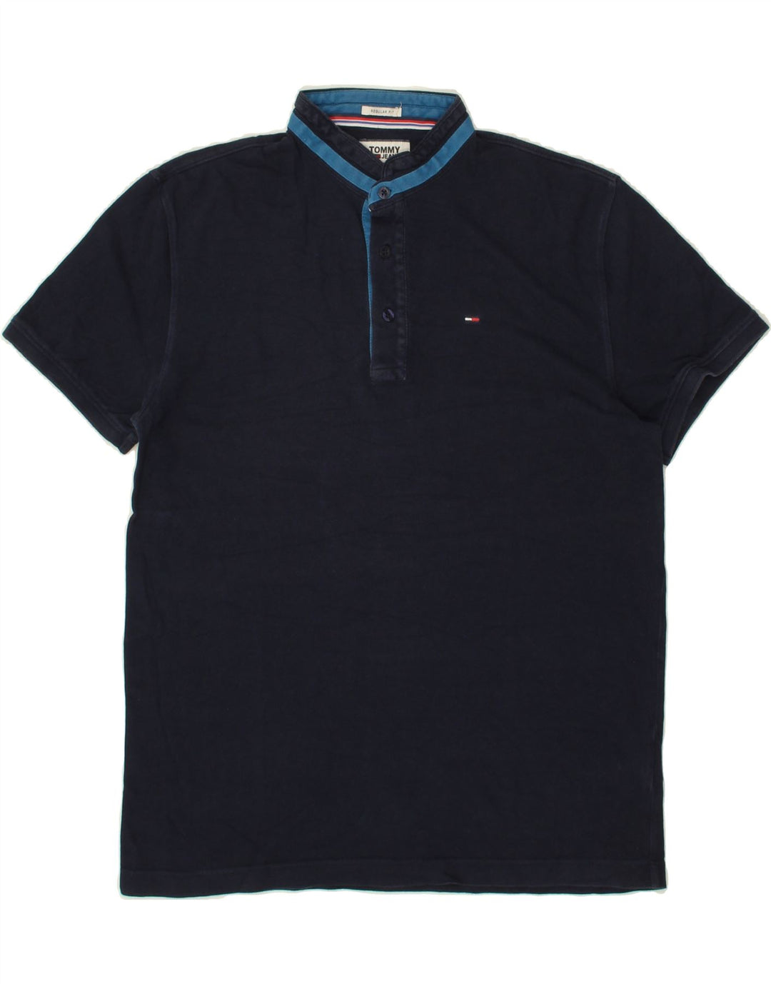 TOMMY HILFIGER Mens Regular Fit Polo Shirt Medium Navy Blue Cotton Vintage Tommy Hilfiger and Second-Hand Tommy Hilfiger from Messina Hembry 
