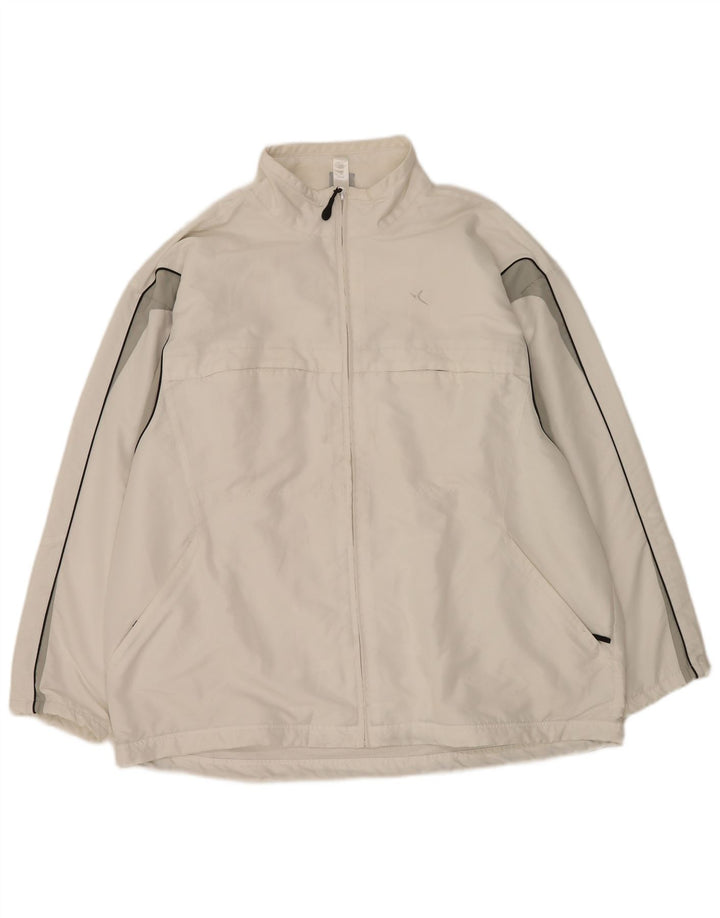Domyos Træningsdragt til mænd Topjakke 2XL Hvid Colourblock Polyester