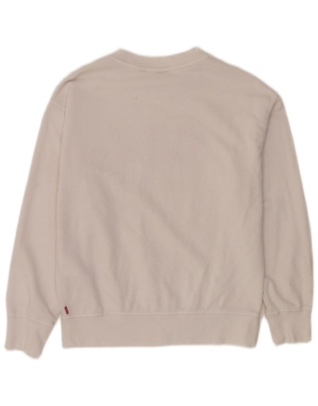 Levi's Dame grafisk oversize sweatshirt trøje UK 6 XS hvid bomuld