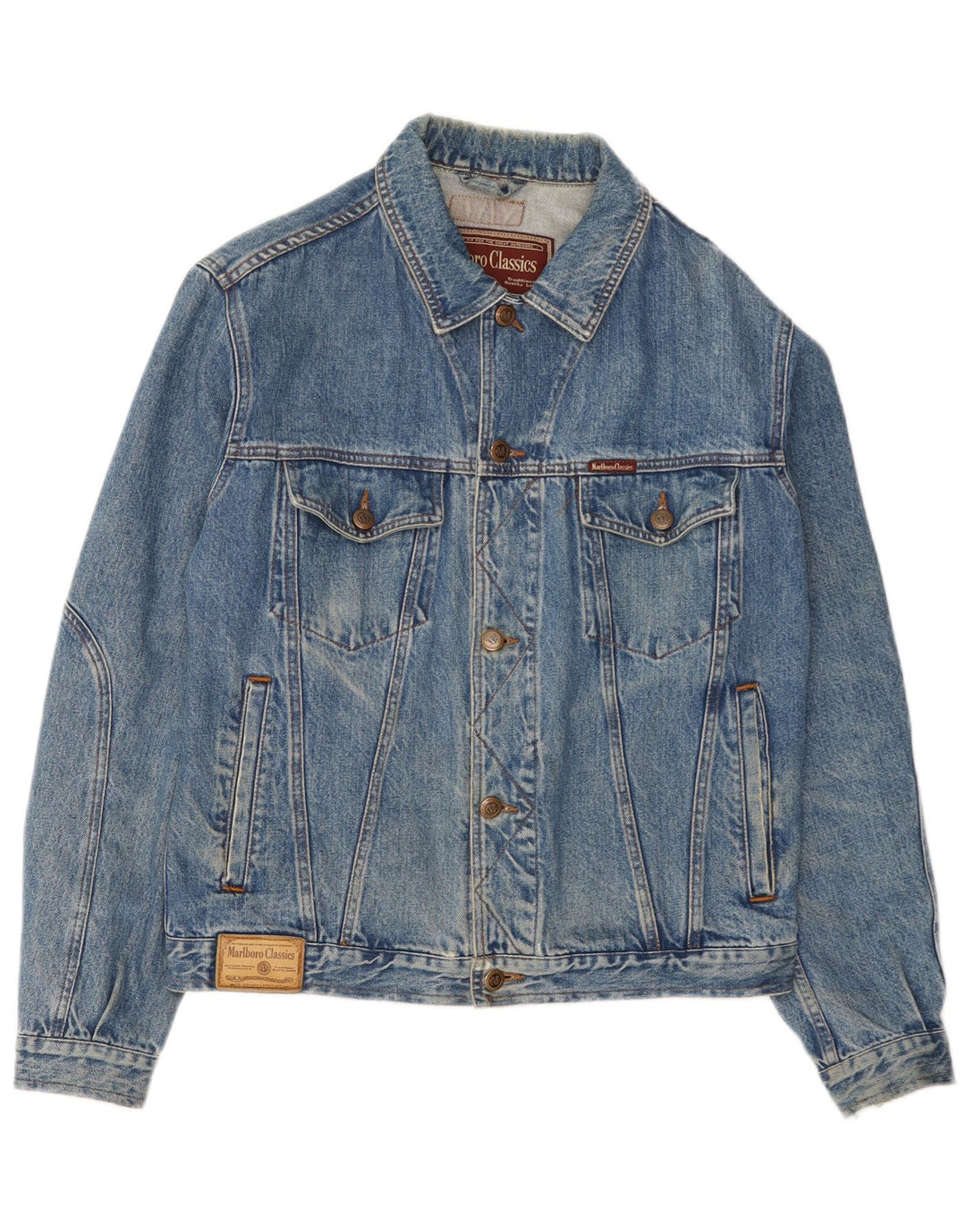 Marlboro Classics Denimjakke til mænd UK 38 Medium Blue Cotton