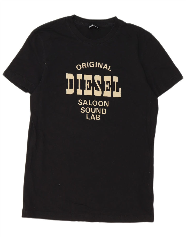 DIESEL Mens Graphic T-Shirt Top Small Black Cotton