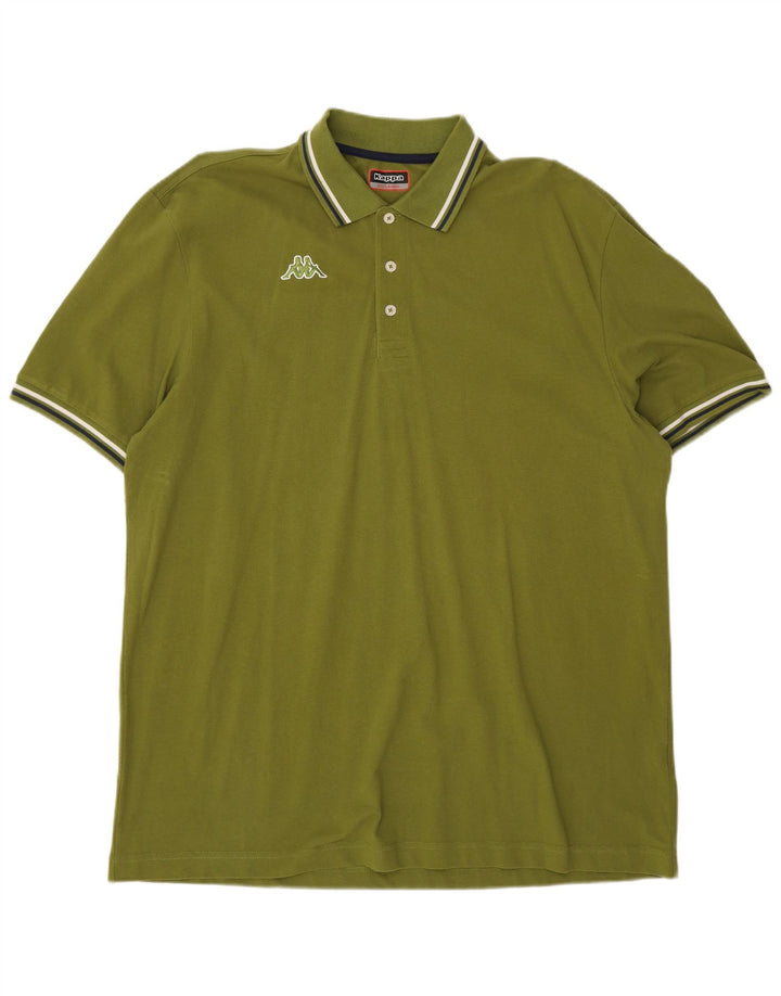 Kappa herre poloshirt 3XL Khaki stribet