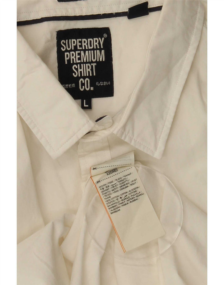 Superdry Kortærmet Herreskjorte Stor hvid Bomuld