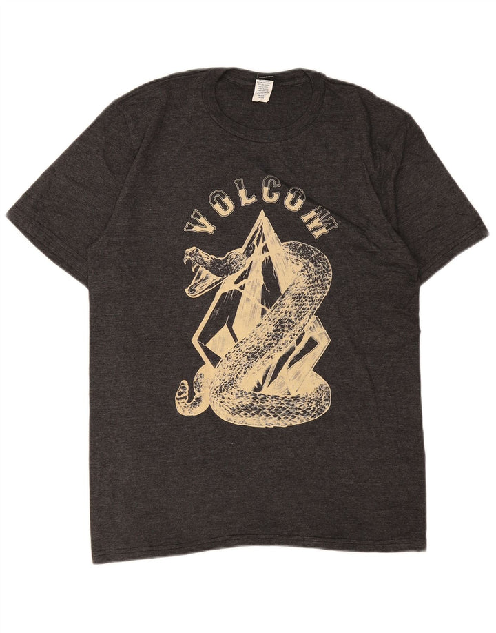Volcom Herre grafisk T-shirt Top mellemgrå bomuld