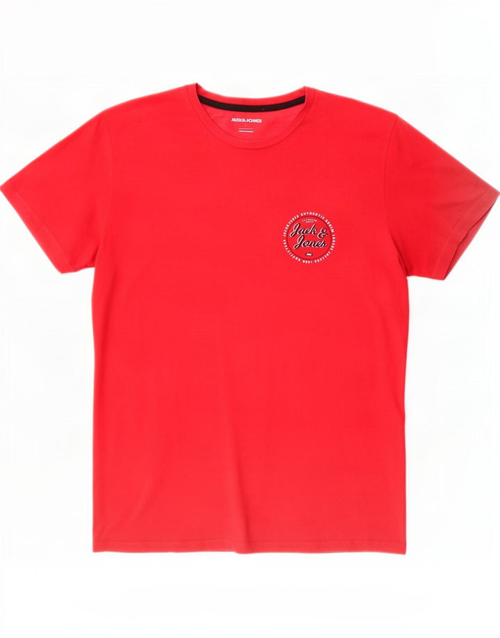 Jack & Jones Herre T-Shirt Top Stor Rød Bomuld
