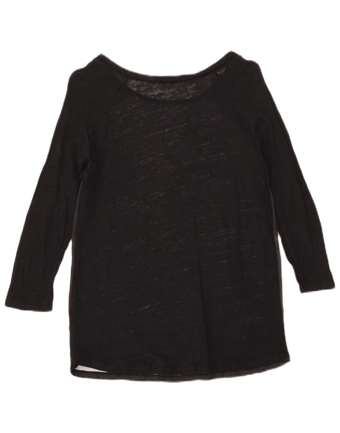 Zara Dame Grafisk Top 3/4 ærme UK 12 Medium Sort Blomster