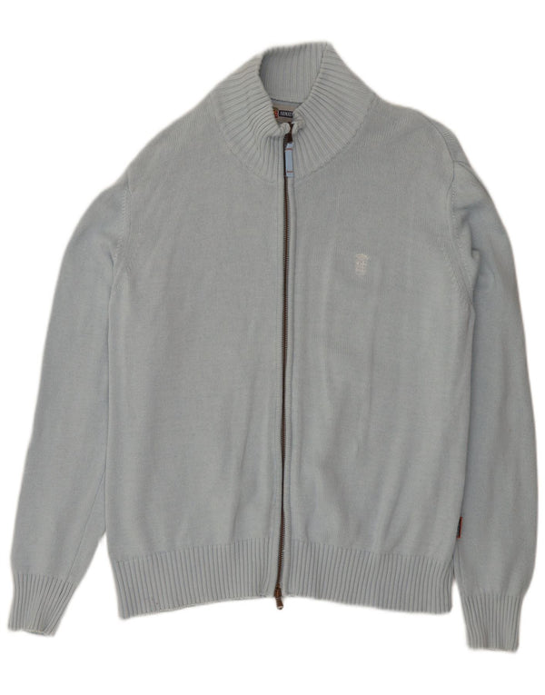 ARMATA DI MARE Mens Cardigan Sweater Medium Blue Cotton