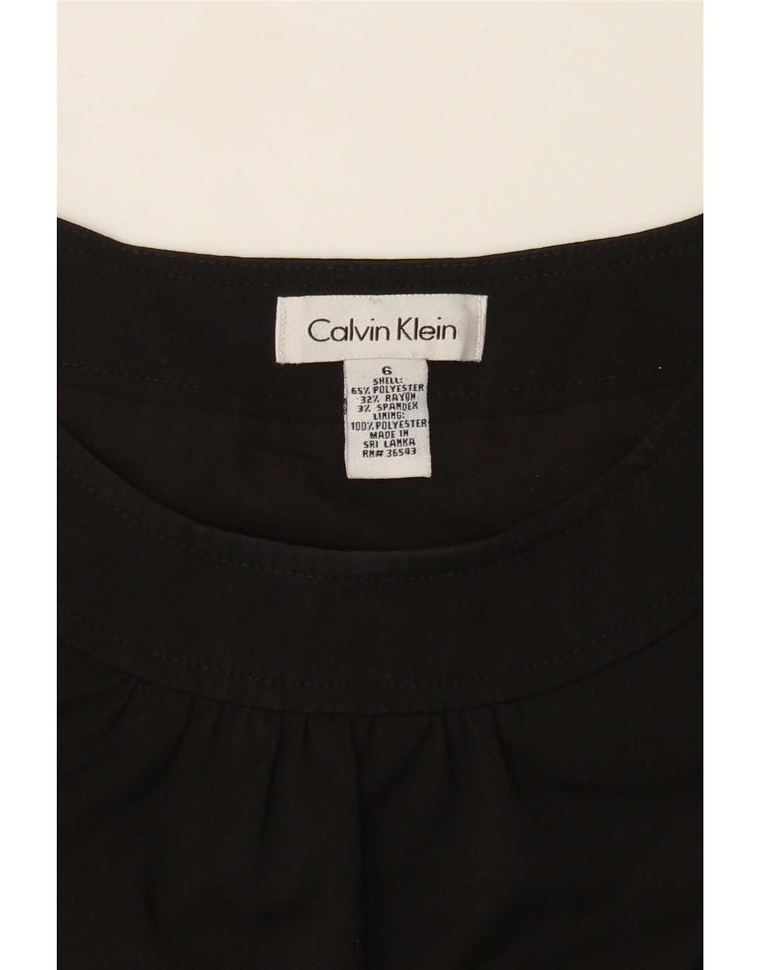 Calvin Klein Dame Ærmeløs Skede Kjole US 6 Medium Sort Polyester