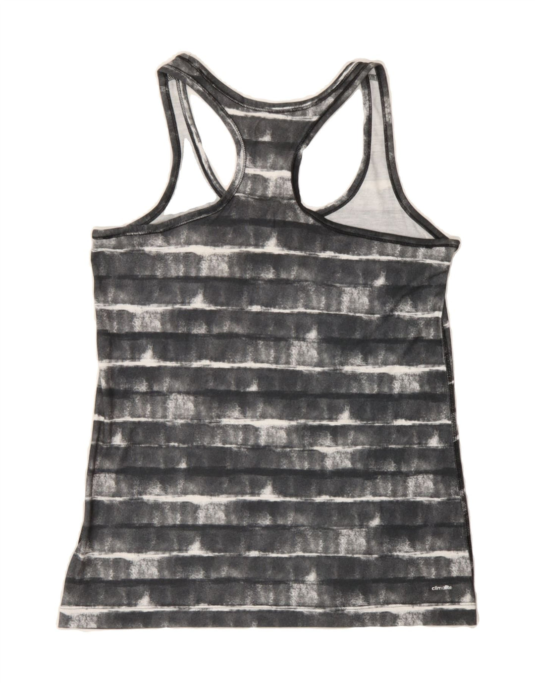 ADIDAS Womens Vest Top UK 8/10 Small Grey Striped Polyester Vintage Adidas and Second-Hand Adidas from Messina Hembry 