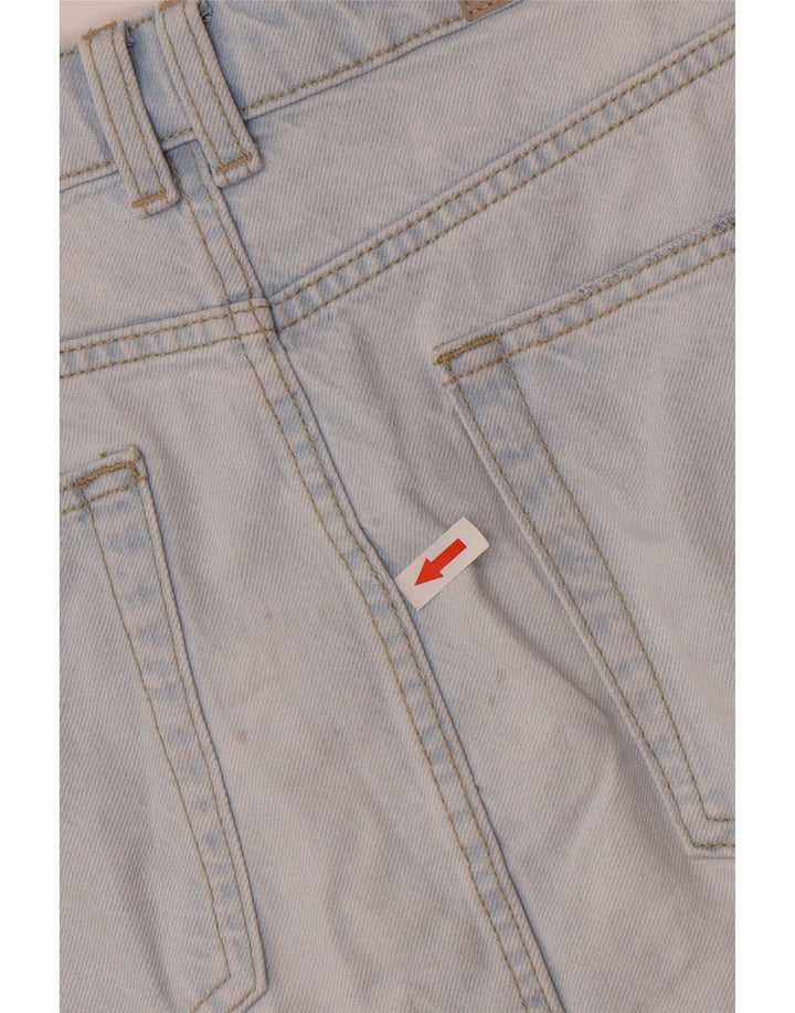 Zara Dame Distressed Mini Denim Nederdel Lille W26 Blå Bomuld