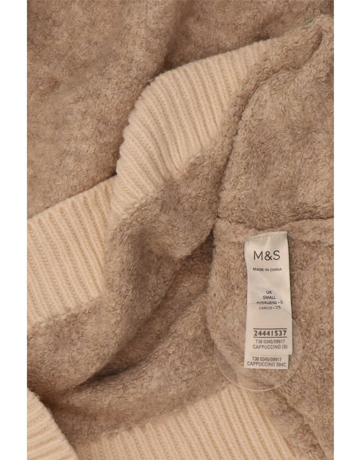 Marks & Spencer Dame Turtle Neck Jumper Sweater UK 10 Small Beige