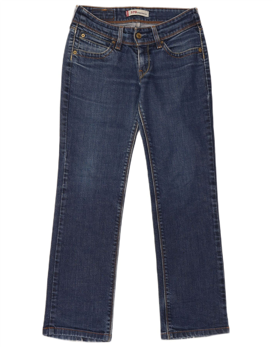 Levi's Dame 570 Straight Jeans W28 L28 Blå Bomuld