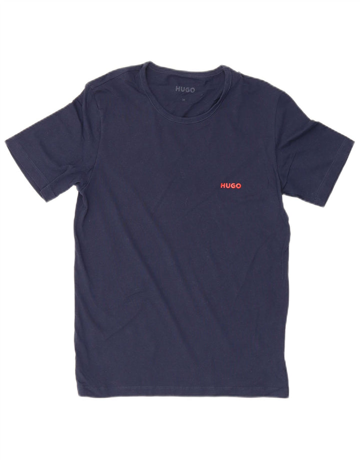 Hugo Boss Herre T-Shirt Top Medium Marineblå Bomuld