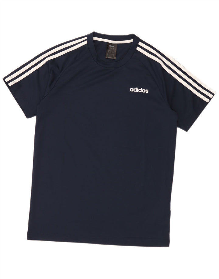Adidas Herre Climalite T-shirt Top Lille marineblå polyester