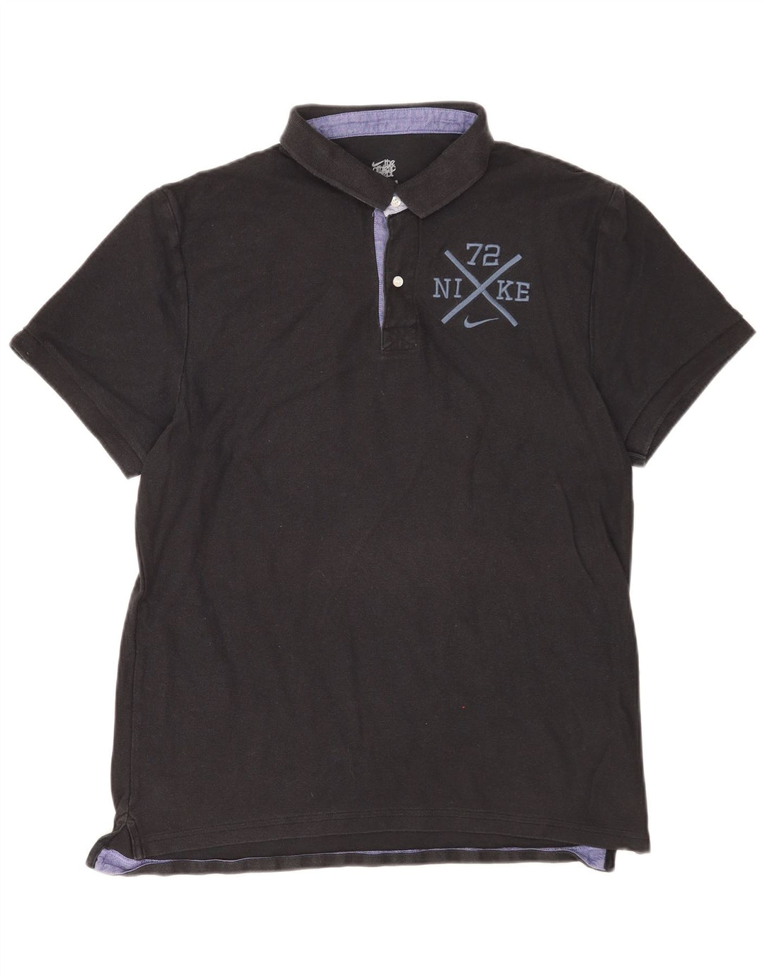 Nike Herre Grafisk Rugby Polo Shirt Stor sort bomuld