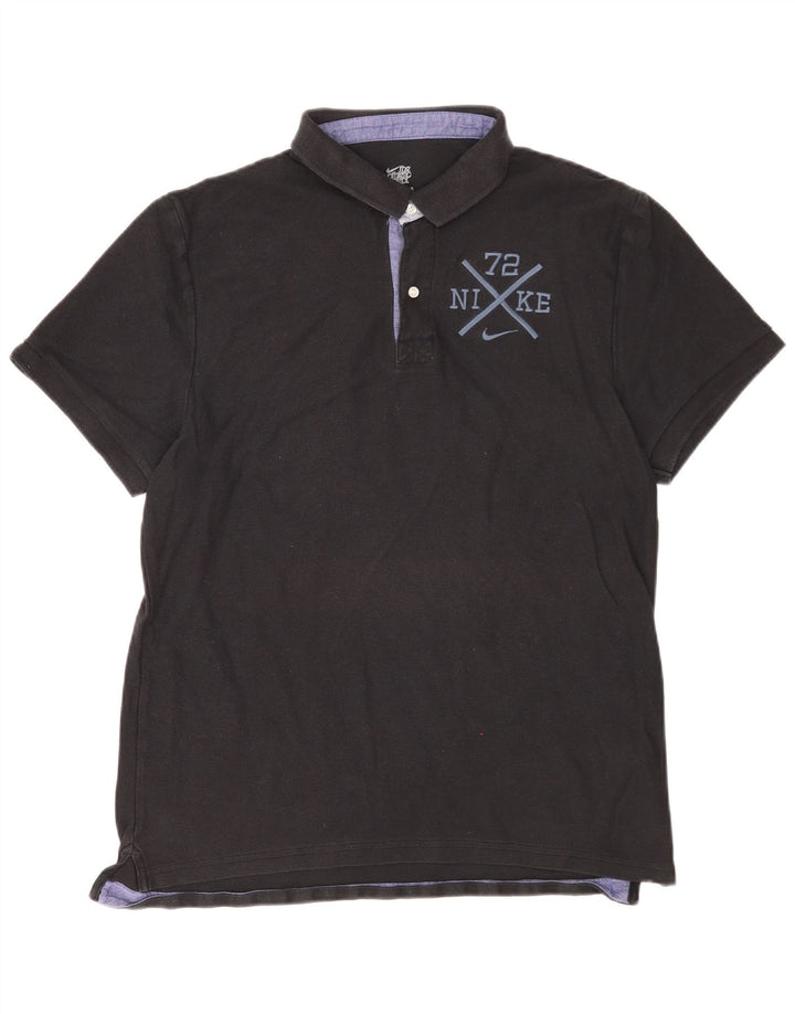 Nike Herre Grafisk Rugby Polo Shirt Stor sort bomuld