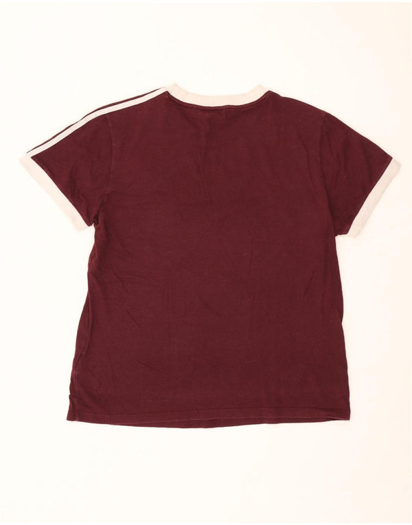 Adidas Womens Oversized T-Shirt Top UK 8 Small Burgundy Cotton