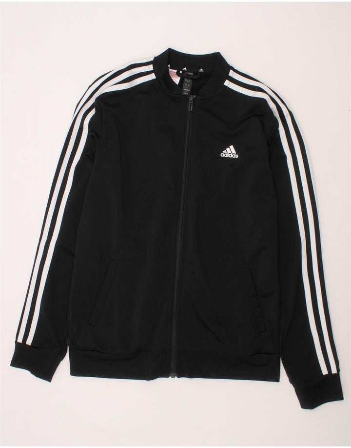 ADIDAS Boys Tracksuit Top Jacket 13-14 Years Black Polyester Vintage Adidas and Second-Hand Adidas from Messina Hembry 