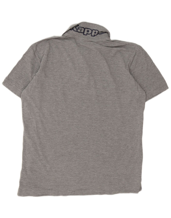 Kappa herre grafisk polo shirt 2XL grå flækket bomuld