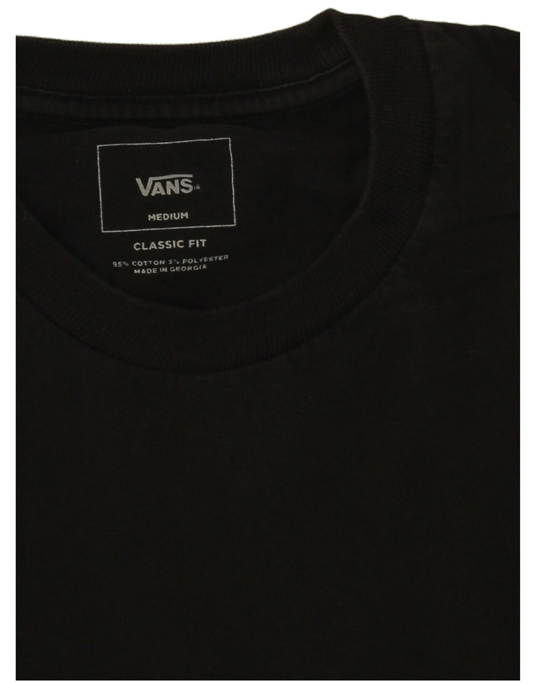 Vans Herre Classic Fit T-Shirt Top Medium Sort Colourblock Bomuld