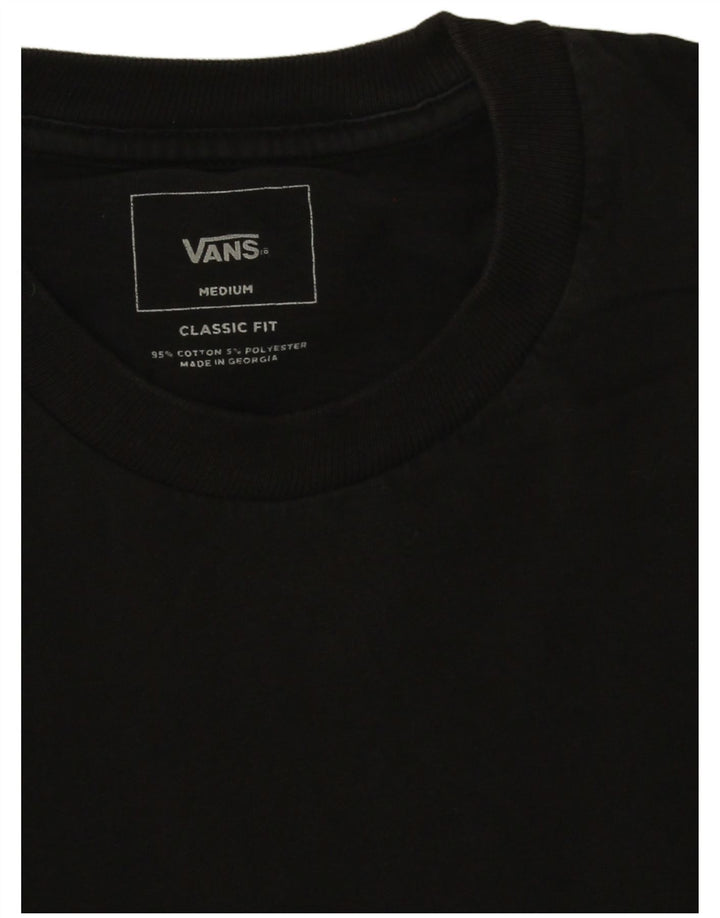 Vans Herre Classic Fit T-Shirt Top Medium Sort Colourblock Bomuld