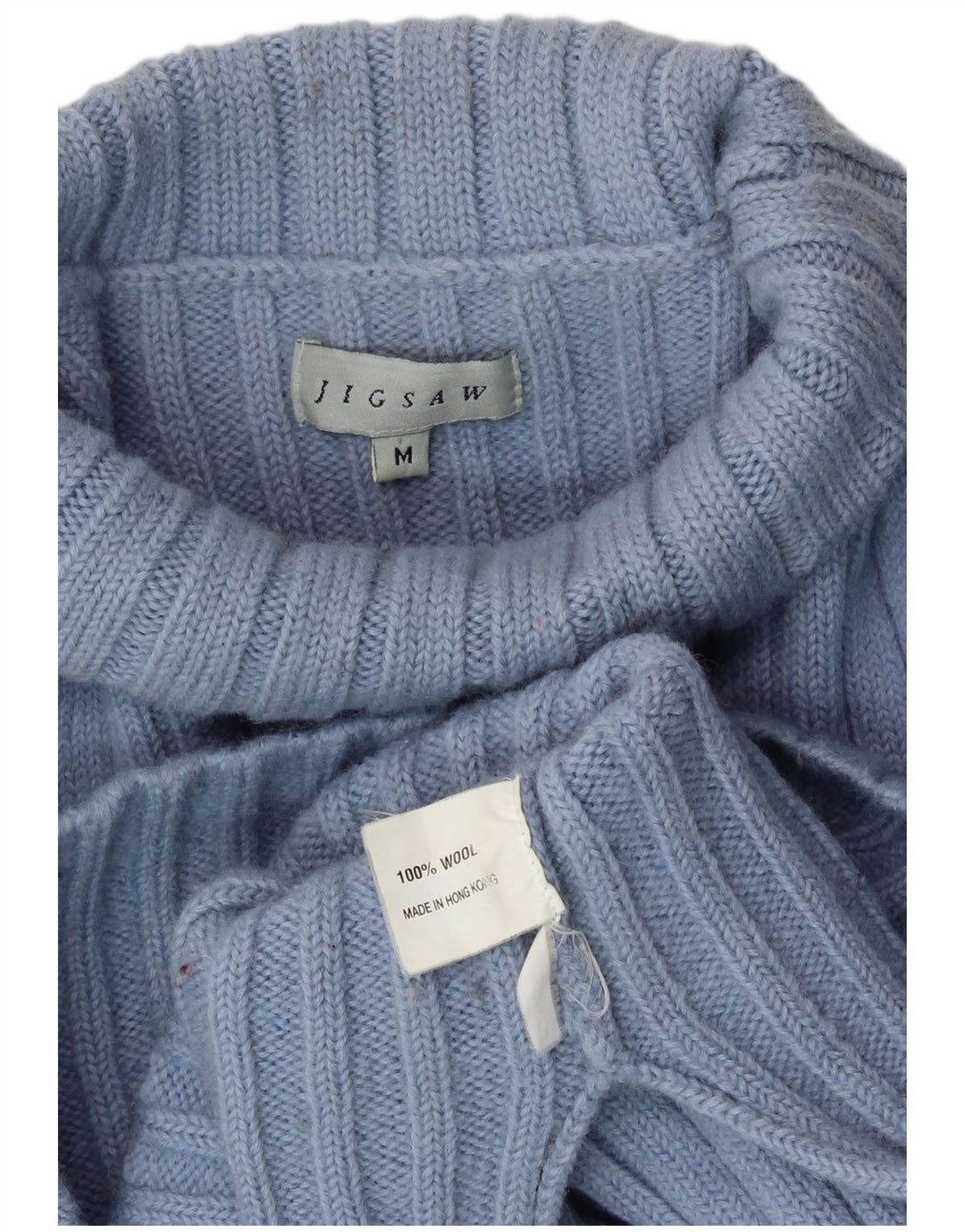 JIGSAW Dame Rullehals Sweater UK 14 Medium Blue Wool