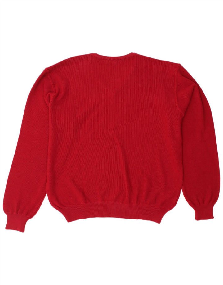 IL GRANCHIO Herre V-hals sweater Stor rød uld