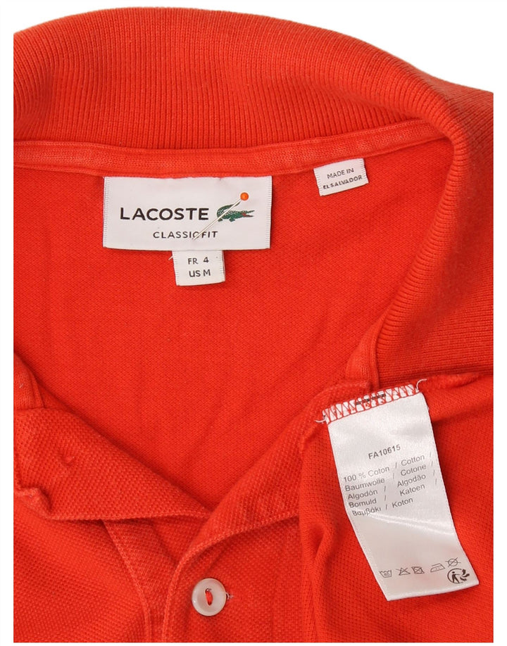 LACOSTE Poloshirt til mænd i klassisk pasform størrelse 4 Medium Orange Bomuld