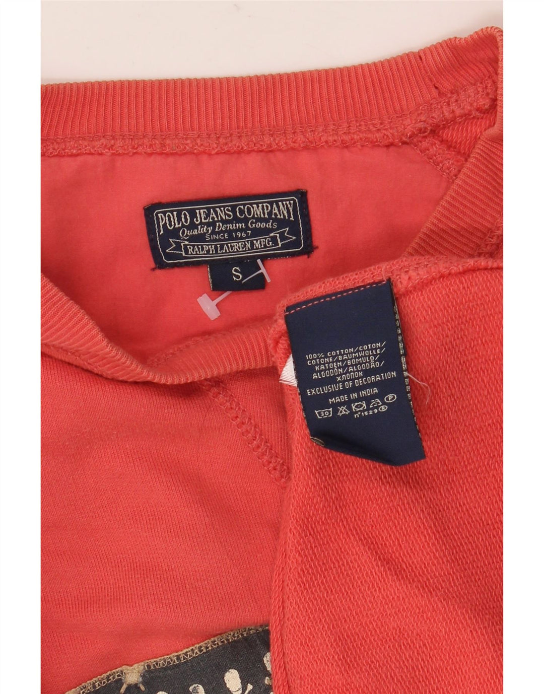 Ralph Lauren Herre Grafisk Sweatshirt Jumper Lille Pink Bomuld