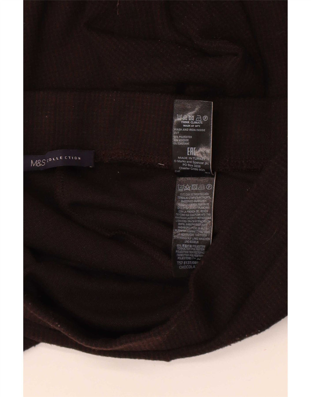 Marks & Spencer Womens Regular Leggings UK 12 Medium Brown Polyester