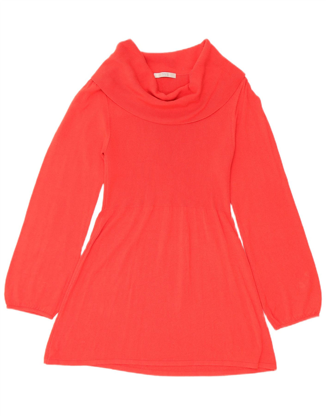 Marks & Spencer Dame Langærmet Roll Neck Tunika Top UK 8 Lille Rød