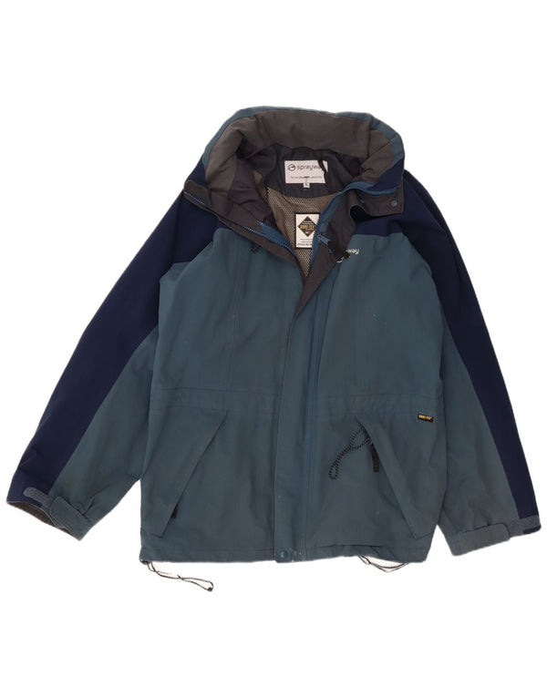 Sprayway Regnjakke med hætte til mænd UK 38 Medium Navy Blue Colourblock
