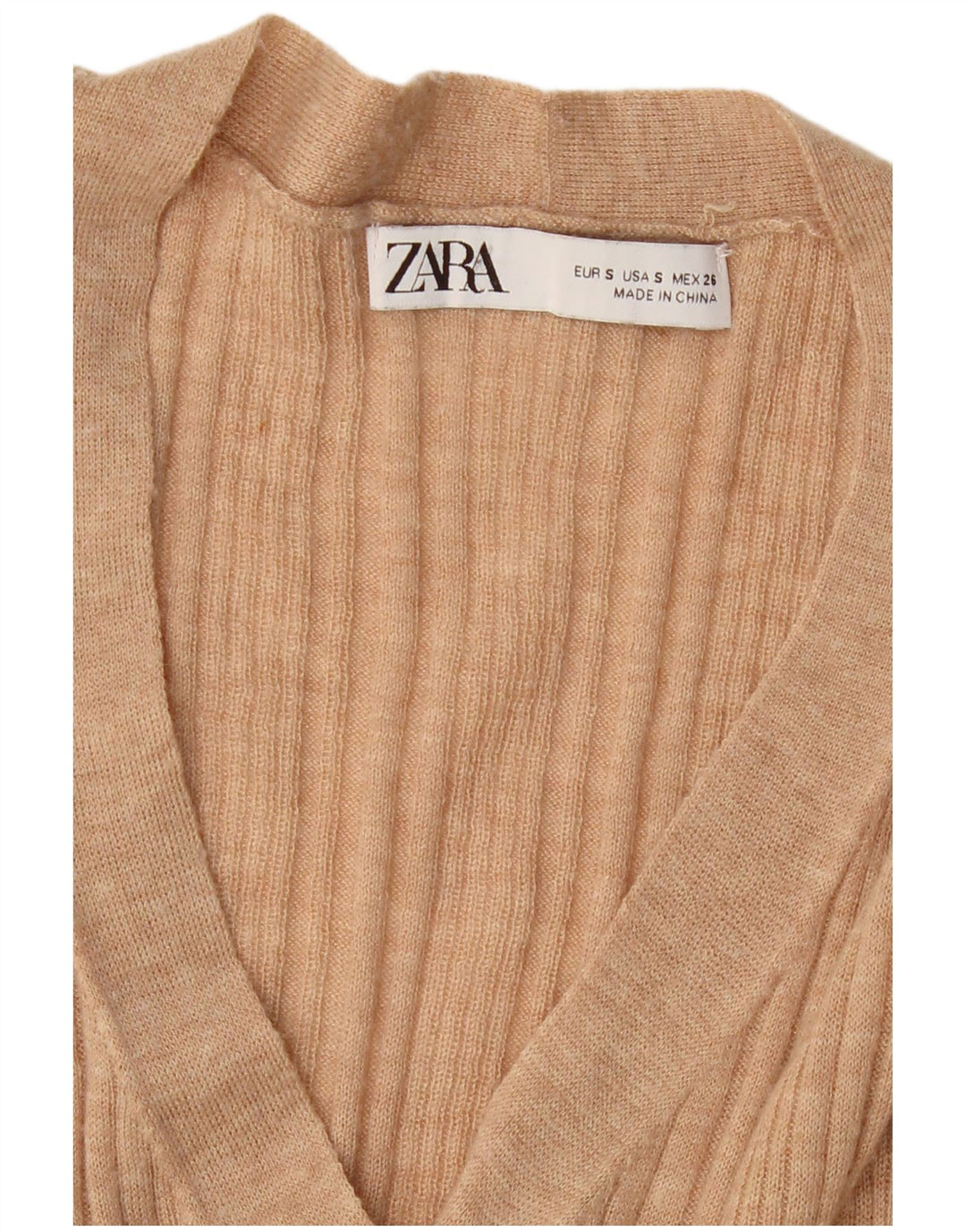 ZARA cardigan sweater til kvinder UK 10 Small Beige