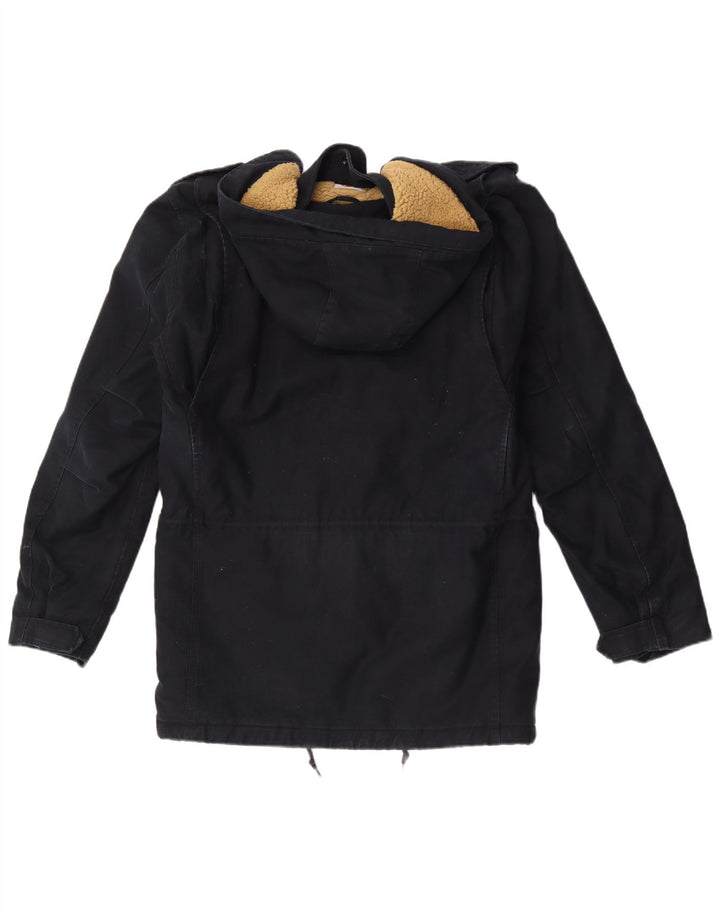 Carhartt Herre Hooded Parka Jacket UK 38 Medium Black Bomuld