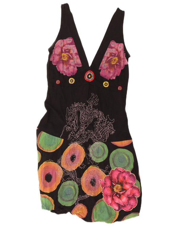Desigual piger grafisk ærmeløs boblekjole 9-10 år XL sort blomster