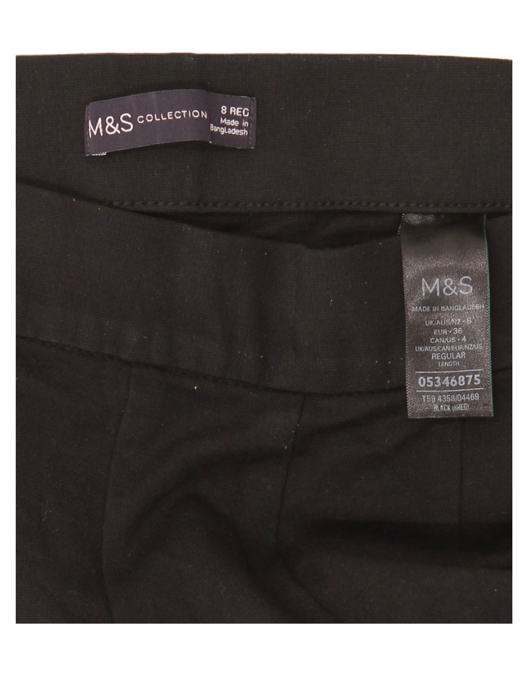 Marks & Spencer Lige Casual Bukser til kvinder UK 8 Small Black Viscose