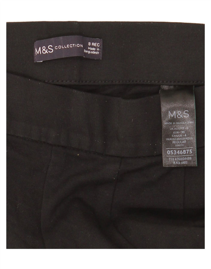 Marks & Spencer Lige Casual Bukser til kvinder UK 8 Small Black Viscose