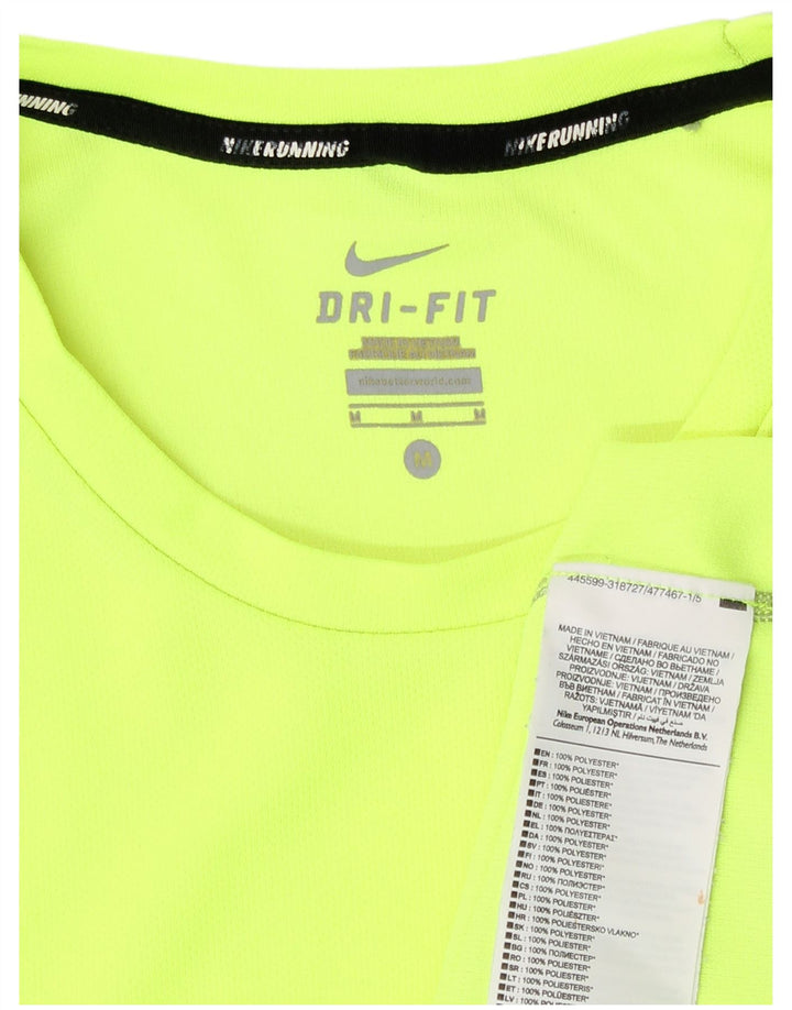 Nike Herre Dri Fit T-shirt Top Medium Gul Polyester