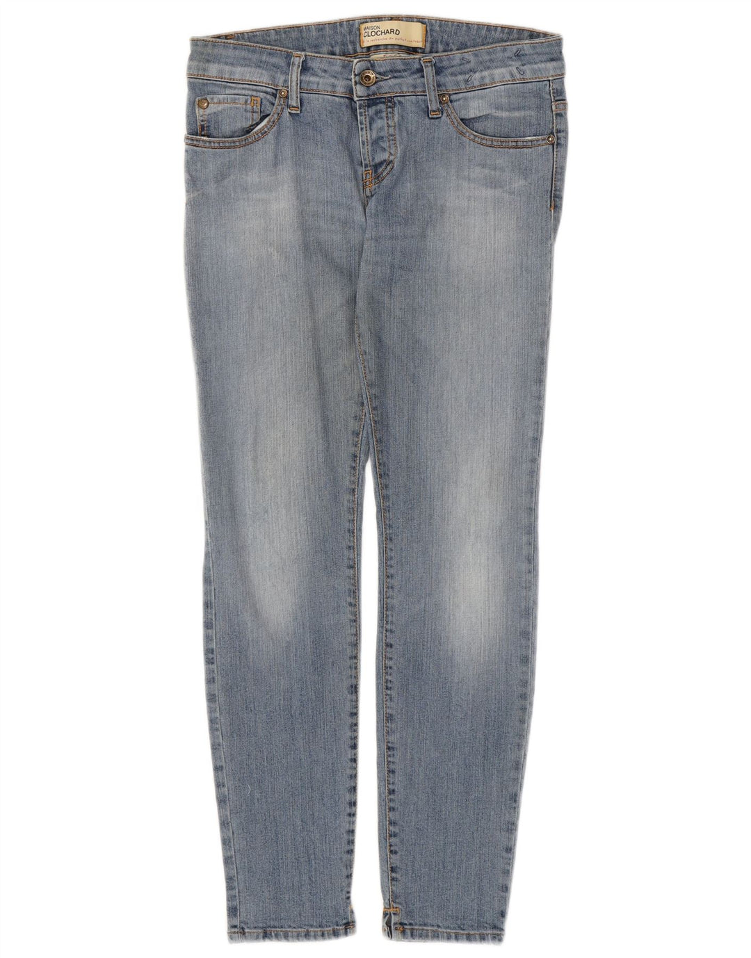 MAISON CLOCHARD Dame Slim Jeans W28 L29 Blå Bomuld