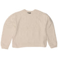 Zara Womens Crop Oversized Sweatshirt Jumper UK 10 Small White Geometric