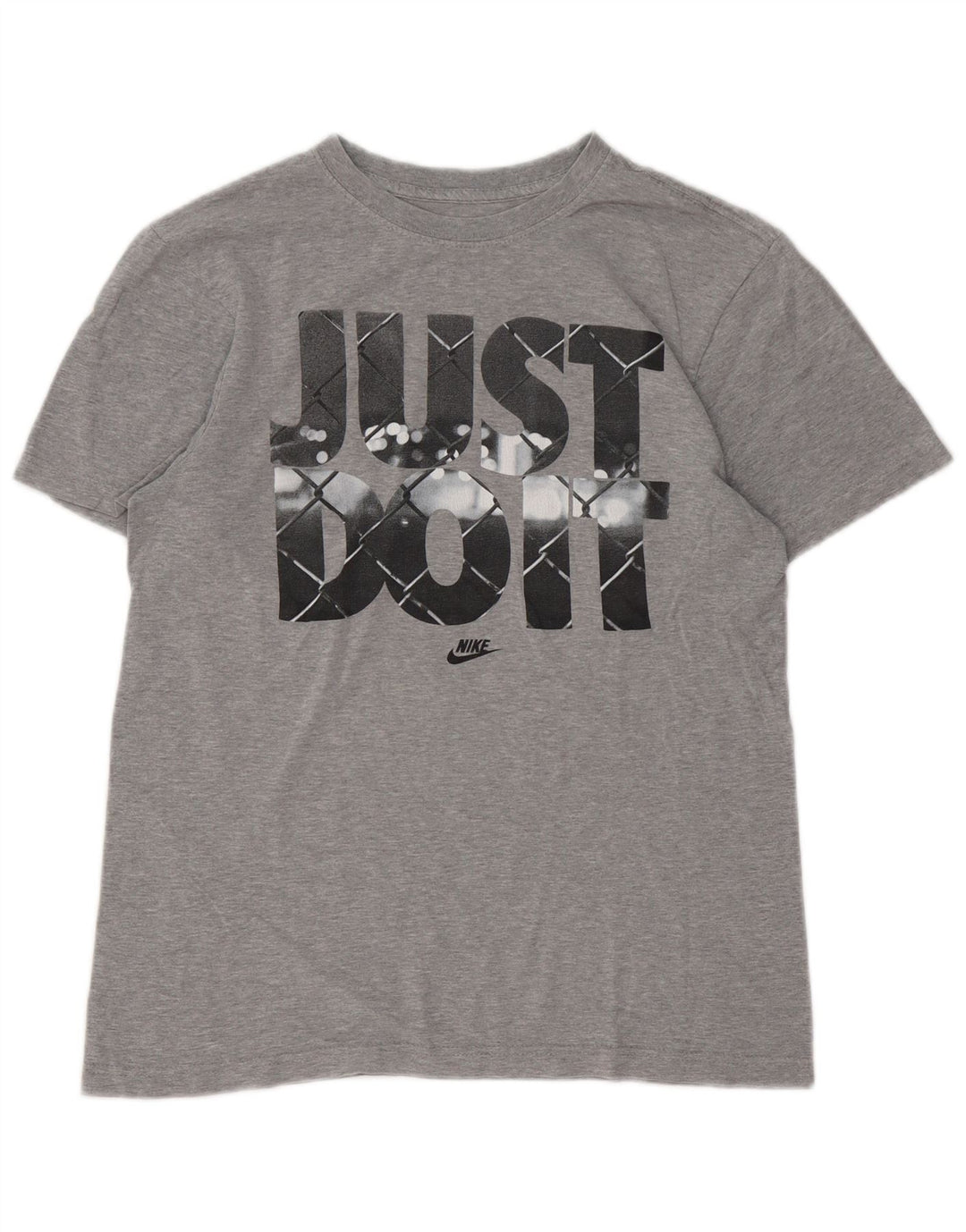 Nike Herre Regular Fit Grafisk T-Shirt Top Lille Grå Bomuld
