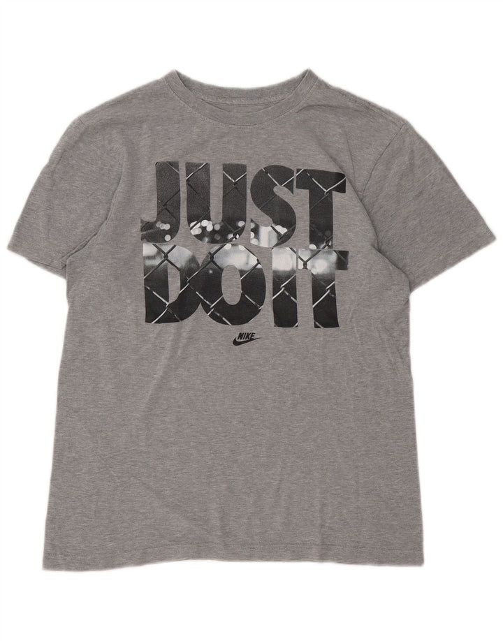 Nike Herre Regular Fit Grafisk T-Shirt Top Lille Grå Bomuld