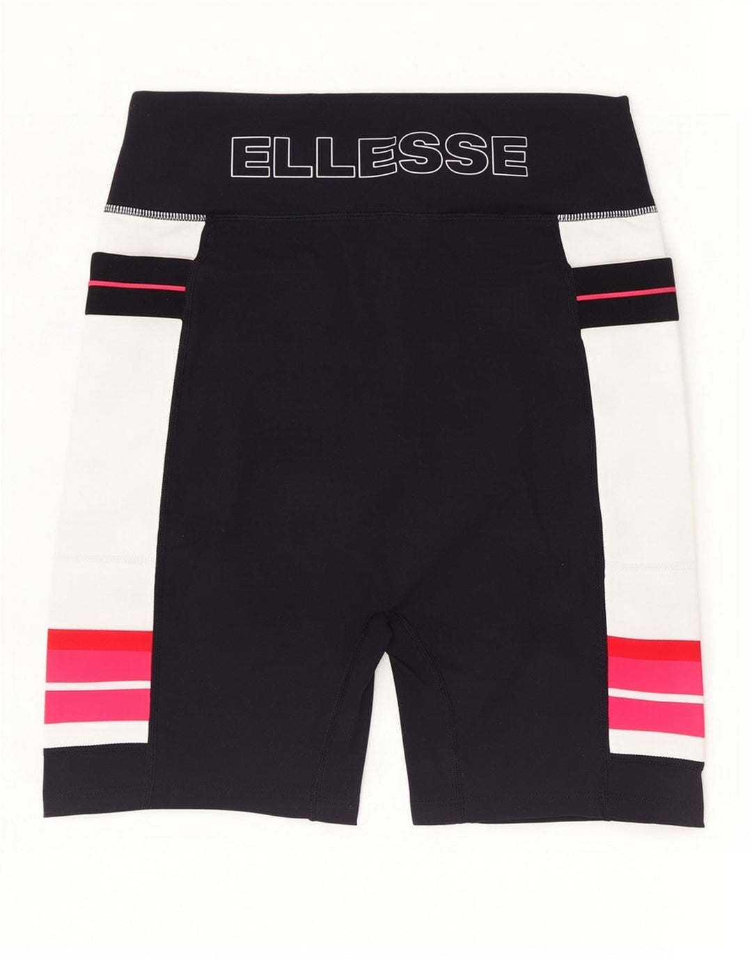 Ellesse Womens Graphic Sports Shorts UK 12 Medium Black Colourblock